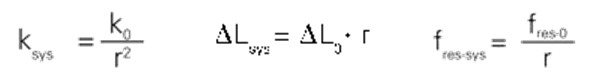 In this formula: r = motion amplifier ratio L0 = travel of the primary drive (m) LSys = travel of the lever-amplified system (m) ksys = stiffness of the lever-amplified system (N/m) k0 = stiffness of the primary drive system (piezo stack and joints) (N/m) fres-0 = resonant frequency of the primary drive system (piezo stack and joints) (Hz) fres-sys = resonant frequency of the amplified system (Hz) Resonant frequency is directly proportional to the responsiveness of the system.